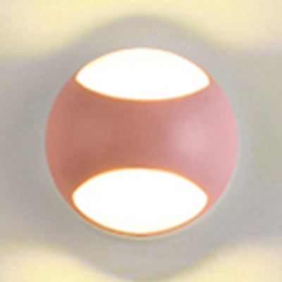 Round Wall Mounted Lamp Nordic Metal LED Sconce Light Fixture in Yellow/Grey/Green Pink Clearhalo 'Cast Iron' 'Glass' 'Industrial' 'Modern wall lights' 'Modern' 'Tiffany' 'Traditional wall lights' 'Wall Lamps & Sconces' 'Wall Lights' Lighting' 128231