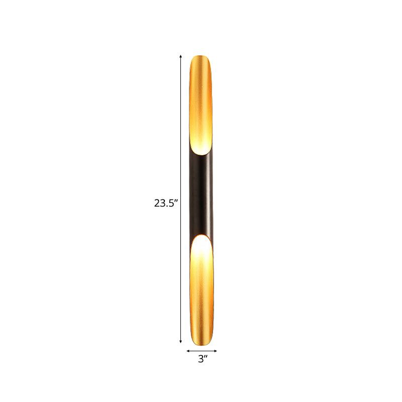 23.5"/27.5" Wide Pipe Wall Sconce Lamp Modern Metallic 1/2-Light Black Sconce Light Fixture for Living Room Clearhalo 'Cast Iron' 'Glass' 'Industrial' 'Modern wall lights' 'Modern' 'Tiffany' 'Traditional wall lights' 'Wall Lamps & Sconces' 'Wall Lights' Lighting' 128269