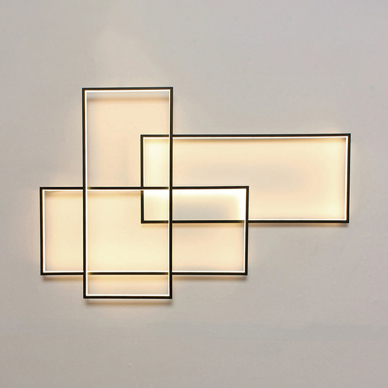 20.5"/30" Wide Black Traverse Wall Sconce Modern Acrylic Wall Light Fixture in Warm/White Light Clearhalo 'Modern wall lights' 'Modern' 'Wall Lamps & Sconces' 'Wall Lights' Lighting' 128284