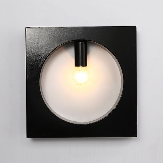 Squared/Rounded Shade Bathroom Wall Lighting Metal 1-Light Simplistic Stylish Wall Sconce Lamp in Black/White Clearhalo 'Cast Iron' 'Glass' 'Industrial' 'Modern wall lights' 'Modern' 'Tiffany' 'Traditional wall lights' 'Wall Lamps & Sconces' 'Wall Lights' Lighting' 128301