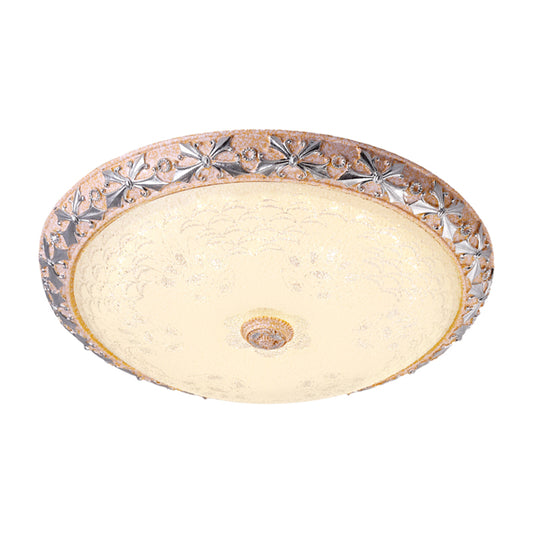 Silver Bowl Ceiling Mounted Fixture Vintage Textured Glass LED Bedroom Flushmount Lamp, 12"/16"/19.5" Width Clearhalo 'Ceiling Lights' 'Close To Ceiling Lights' 'Close to ceiling' 'Flush mount' Lighting' 1283316