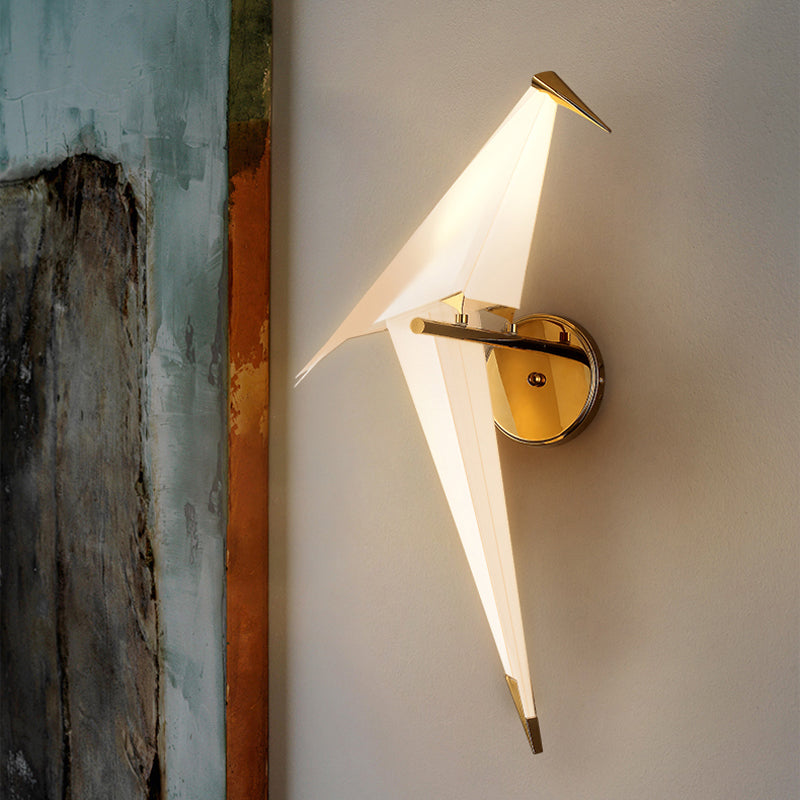 1/2-Light Dining Room Sconce Light Fixture with Birdie Plastic Shade Modernist White Wall Lamp in Warm/White Light Clearhalo 'Cast Iron' 'Glass' 'Industrial' 'Modern wall lights' 'Modern' 'Tiffany' 'Traditional wall lights' 'Wall Lamps & Sconces' 'Wall Lights' Lighting' 128373