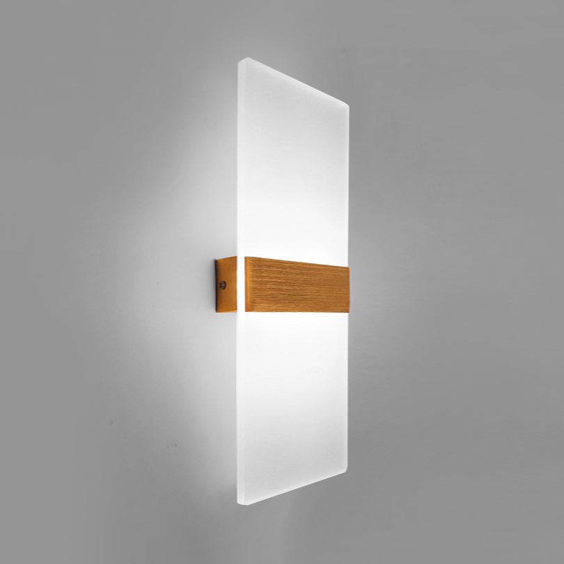 Oval/Rectangular/Convex Wall Sconce Modern 8"/10.5" Wide LED Acrylic Wall Lighting Fixture in Warm/White/Natural Light Gold Rectangle Clearhalo 'Modern wall lights' 'Modern' 'Wall Lamps & Sconces' 'Wall Lights' Lighting' 128420