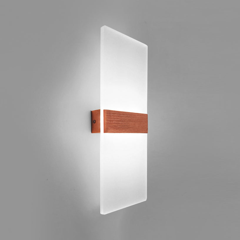 Oval/Rectangular/Convex Wall Sconce Modern 8"/10.5" Wide LED Acrylic Wall Lighting Fixture in Warm/White/Natural Light Rose Gold Rectangle Clearhalo 'Modern wall lights' 'Modern' 'Wall Lamps & Sconces' 'Wall Lights' Lighting' 128422