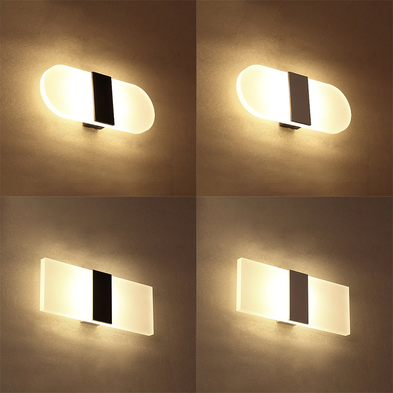 Oval/Rectangular/Convex Wall Sconce Modern 8"/10.5" Wide LED Acrylic Wall Lighting Fixture in Warm/White/Natural Light Clearhalo 'Modern wall lights' 'Modern' 'Wall Lamps & Sconces' 'Wall Lights' Lighting' 128428