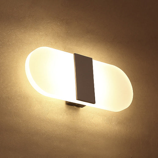 Oval/Rectangular/Convex Wall Sconce Modern 8"/10.5" Wide LED Acrylic Wall Lighting Fixture in Warm/White/Natural Light Silver Oval Clearhalo 'Modern wall lights' 'Modern' 'Wall Lamps & Sconces' 'Wall Lights' Lighting' 128429