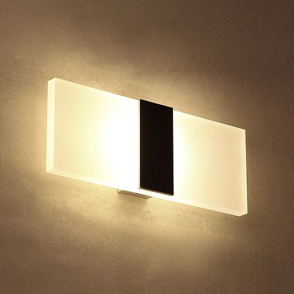 Oval/Rectangular/Convex Wall Sconce Modern 8"/10.5" Wide LED Acrylic Wall Lighting Fixture in Warm/White/Natural Light Black Rectangle Clearhalo 'Modern wall lights' 'Modern' 'Wall Lamps & Sconces' 'Wall Lights' Lighting' 128432