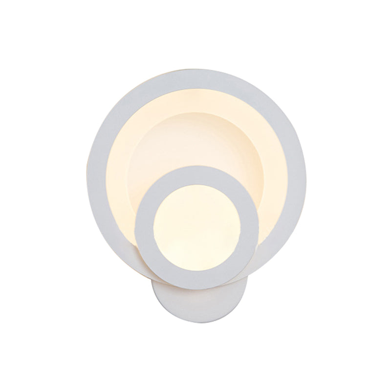 Round Stairway Wall Sconce Acrylic LED Modern Wall Light Fixture in Warm/White, 8" Wide Clearhalo 'Modern wall lights' 'Modern' 'Wall Lamps & Sconces' 'Wall Lights' Lighting' 128451