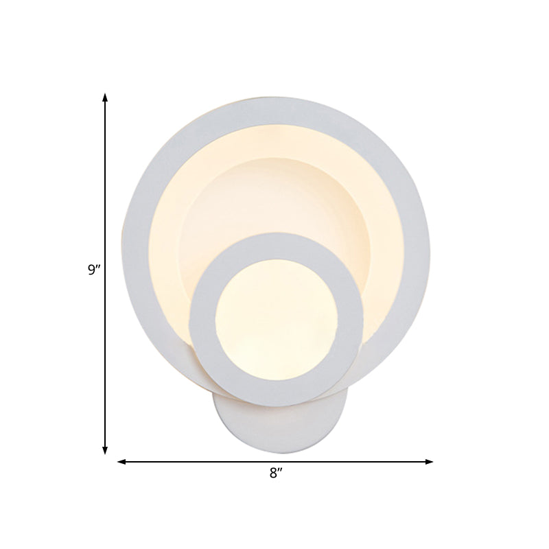 Round Stairway Wall Sconce Acrylic LED Modern Wall Light Fixture in Warm/White, 8" Wide Clearhalo 'Modern wall lights' 'Modern' 'Wall Lamps & Sconces' 'Wall Lights' Lighting' 128452