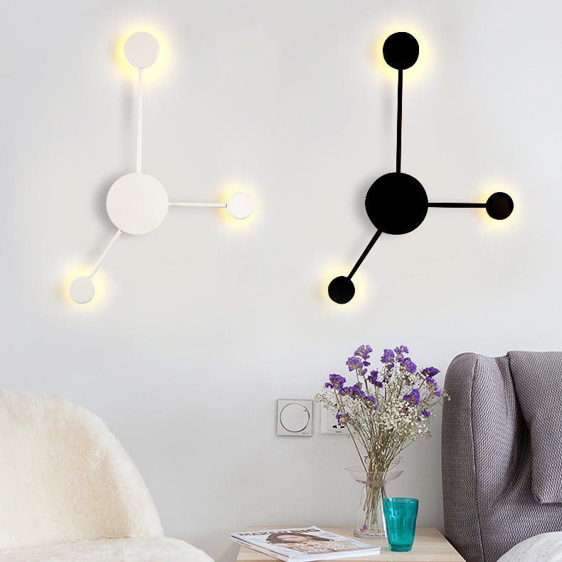 Black/White Sputnik Wall Sconce Light Fixture Modern LED 2/3/6 Lights Acrylic Wall Lamp in Warm/White Light Clearhalo 'Modern wall lights' 'Modern' 'Wall Lamps & Sconces' 'Wall Lights' Lighting' 128459