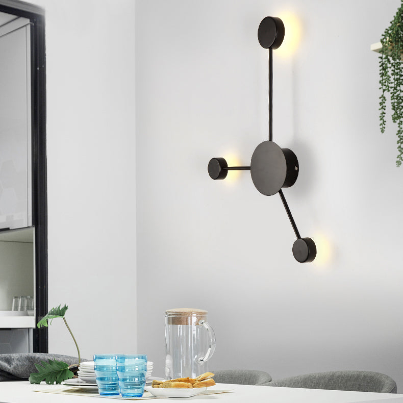 Black/White Sputnik Wall Sconce Light Fixture Modern LED 2/3/6 Lights Acrylic Wall Lamp in Warm/White Light Clearhalo 'Modern wall lights' 'Modern' 'Wall Lamps & Sconces' 'Wall Lights' Lighting' 128463