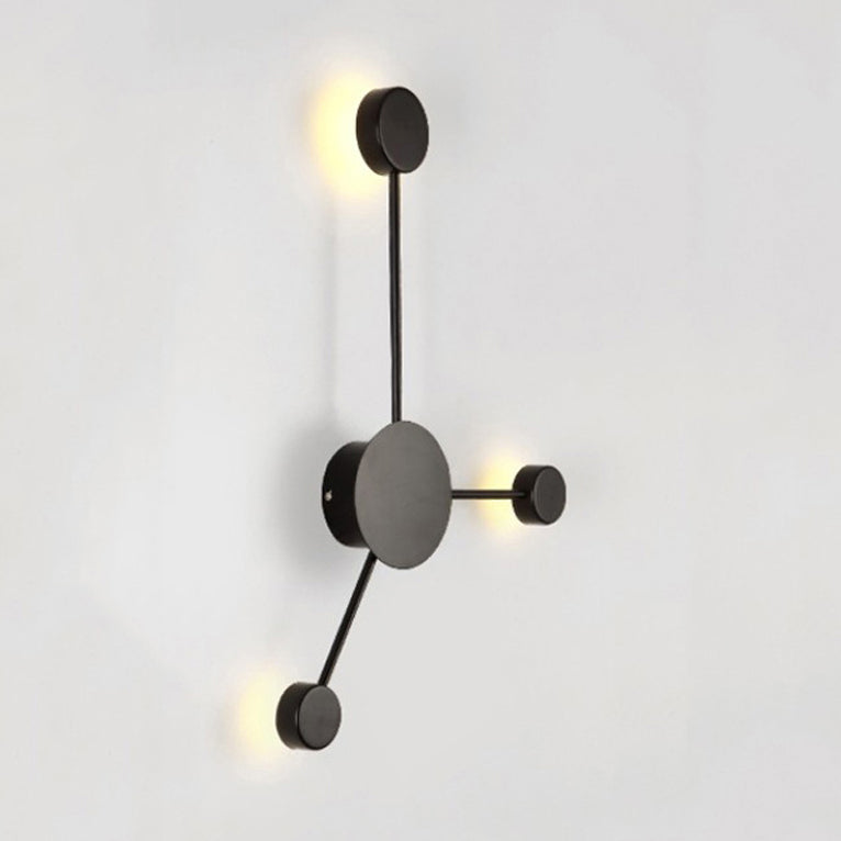 Black/White Sputnik Wall Sconce Light Fixture Modern LED 2/3/6 Lights Acrylic Wall Lamp in Warm/White Light 3.0 Black Warm Clearhalo 'Modern wall lights' 'Modern' 'Wall Lamps & Sconces' 'Wall Lights' Lighting' 128465