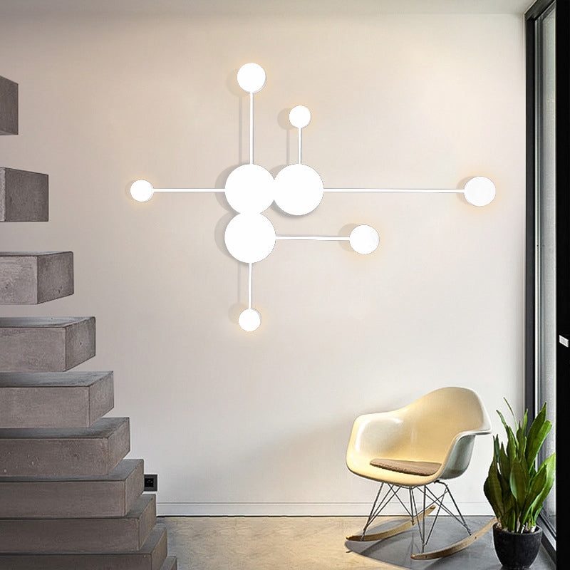 Black/White Sputnik Wall Sconce Light Fixture Modern LED 2/3/6 Lights Acrylic Wall Lamp in Warm/White Light Clearhalo 'Modern wall lights' 'Modern' 'Wall Lamps & Sconces' 'Wall Lights' Lighting' 128466