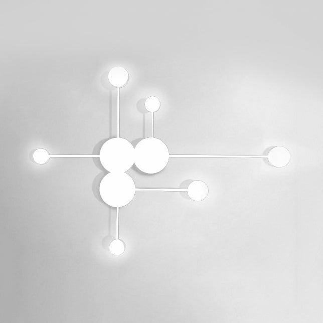 Black/White Sputnik Wall Sconce Light Fixture Modern LED 2/3/6 Lights Acrylic Wall Lamp in Warm/White Light 6.0 White White Clearhalo 'Modern wall lights' 'Modern' 'Wall Lamps & Sconces' 'Wall Lights' Lighting' 128468