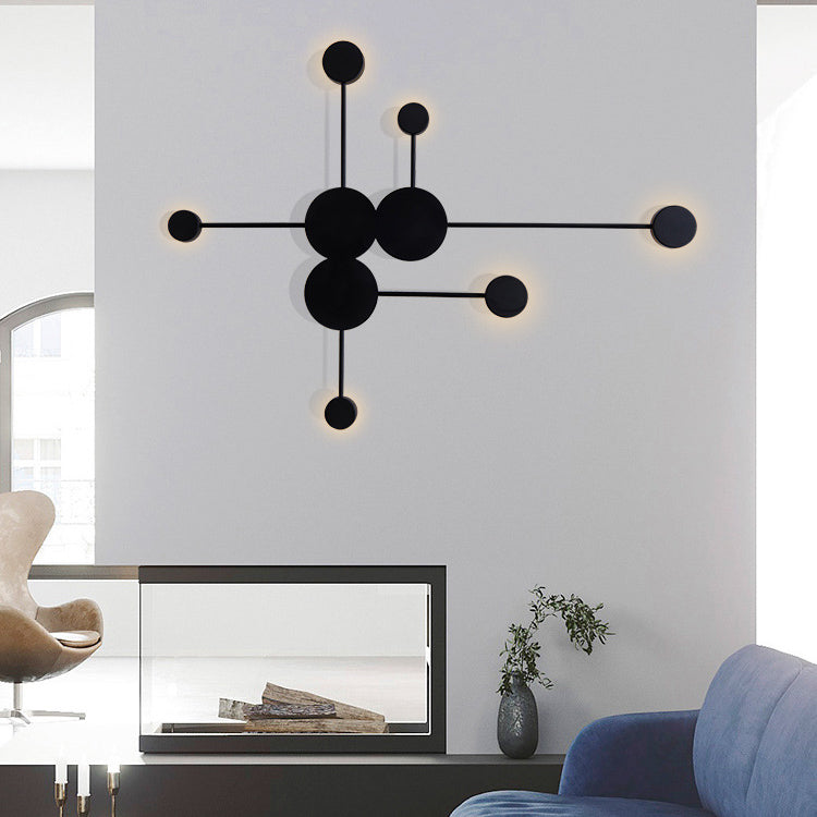 Black/White Sputnik Wall Sconce Light Fixture Modern LED 2/3/6 Lights Acrylic Wall Lamp in Warm/White Light Clearhalo 'Modern wall lights' 'Modern' 'Wall Lamps & Sconces' 'Wall Lights' Lighting' 128470