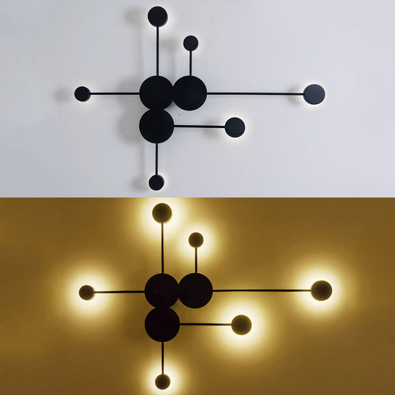 Black/White Sputnik Wall Sconce Light Fixture Modern LED 2/3/6 Lights Acrylic Wall Lamp in Warm/White Light Clearhalo 'Modern wall lights' 'Modern' 'Wall Lamps & Sconces' 'Wall Lights' Lighting' 128472