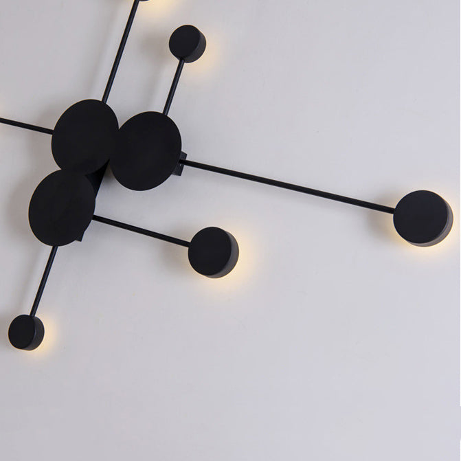 Black/White Sputnik Wall Sconce Light Fixture Modern LED 2/3/6 Lights Acrylic Wall Lamp in Warm/White Light Clearhalo 'Modern wall lights' 'Modern' 'Wall Lamps & Sconces' 'Wall Lights' Lighting' 128473