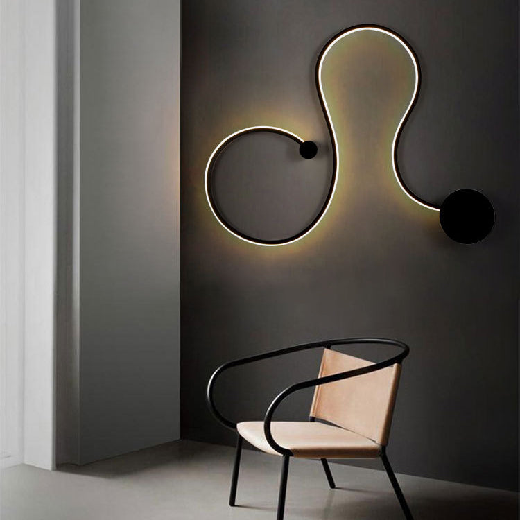 Twist LED Wall Sconce Contemporary Acrylic 1 Light Black/White Wall Lighting Fixture in Warm/White Light Clearhalo 'Modern wall lights' 'Modern' 'Wall Lamps & Sconces' 'Wall Lights' Lighting' 128484