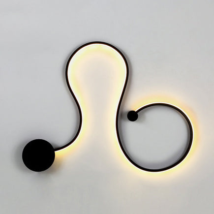 Twist LED Wall Sconce Contemporary Acrylic 1 Light Black/White Wall Lighting Fixture in Warm/White Light Black B Clearhalo 'Modern wall lights' 'Modern' 'Wall Lamps & Sconces' 'Wall Lights' Lighting' 128485