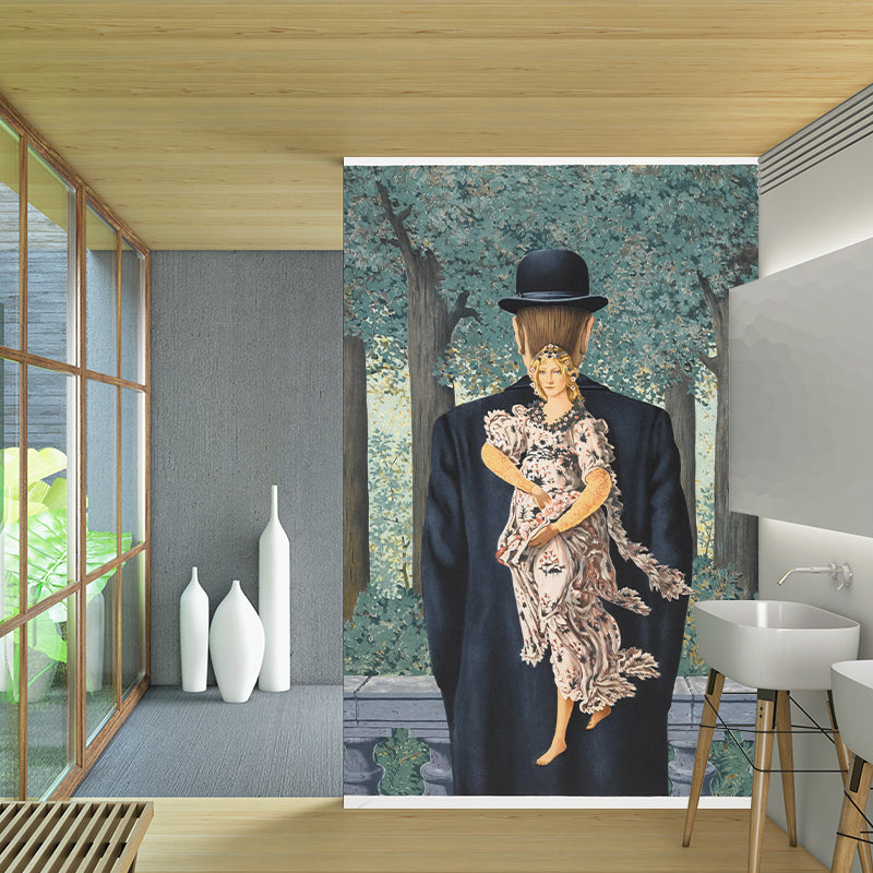 The Prepared Bouquet Mural Wallpaper Black and Blue Surrealist Wall Decor for Home Black-Blue Clearhalo 'Wall Decor' 'Wall Mural' 1285119