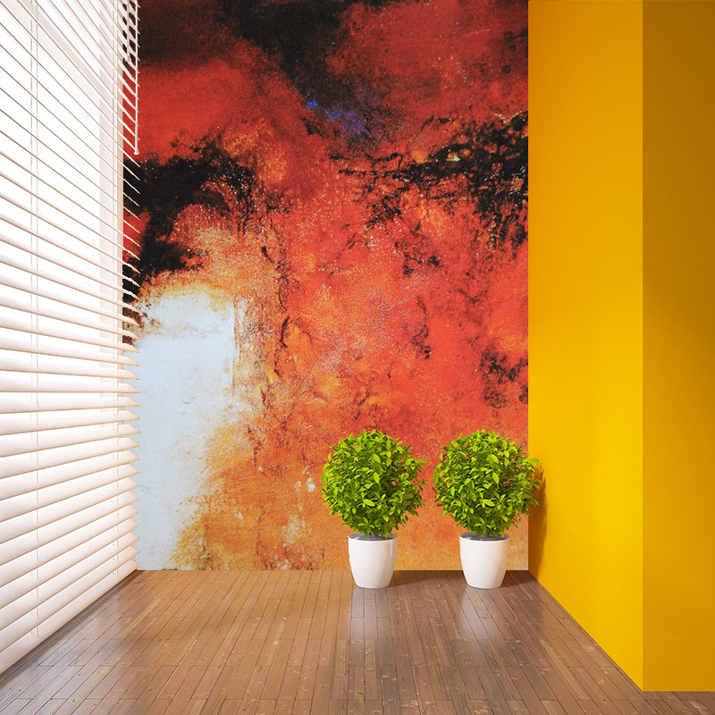 Black-Orange Abstract Wallpaper Mural Artistic Waterproof Wall Covering for Living Room Black-Orange Clearhalo 'Wall Decor' 'Wall Mural' 1285372