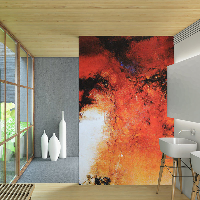 Black-Orange Abstract Wallpaper Mural Artistic Waterproof Wall Covering for Living Room Clearhalo 'Wall Decor' 'Wall Mural' 1285374