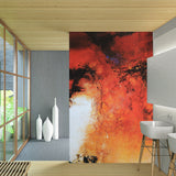 Black-Orange Abstract Wallpaper Mural Artistic Waterproof Wall Covering for Living Room Clearhalo 'Wall Decor' 'Wall Mural' 1285374