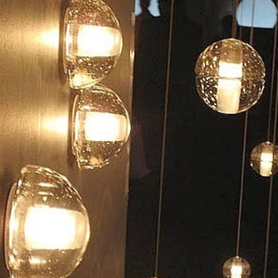 Hemisphere Wall Light Modern 1 Bulb Clear Bubble Crystal Wall Sconce in Warm/White Light for Hallway Living Room Clearhalo 'Modern wall lights' 'Modern' 'Wall Lamps & Sconces' 'Wall Lights' Lighting' 128555