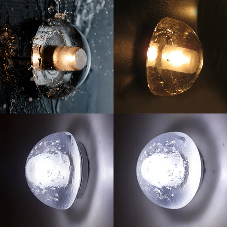 Hemisphere Wall Light Modern 1 Bulb Clear Bubble Crystal Wall Sconce in Warm/White Light for Hallway Living Room Clearhalo 'Modern wall lights' 'Modern' 'Wall Lamps & Sconces' 'Wall Lights' Lighting' 128557