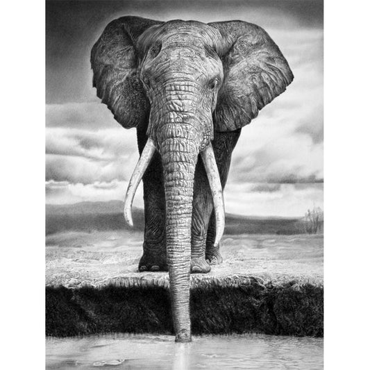 Black-White Elephant Wallpaper Murals Waterproof Contemporary Bedroom Wall Decor Clearhalo 'Wall Decor' 'Wall Mural' 1285590