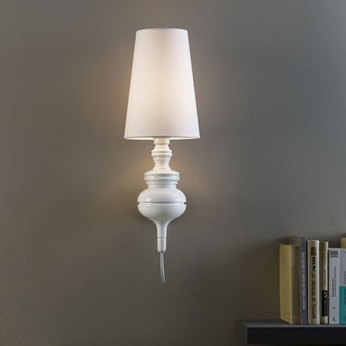 Tapered Wall Sconce Lighting Contemporary Fabric White/Black/Silver LED Sconce Light, 6"/8"/10" Dia White Clearhalo 'Modern wall lights' 'Modern' 'Wall Lamps & Sconces' 'Wall Lights' Lighting' 128562