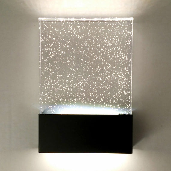 Bubble Crystal Rectangle LED Sconce Light Fixture Modern 1 Light Black/White Wall Light for Living Room Hotel Clearhalo 'Cast Iron' 'Glass' 'Industrial' 'Modern wall lights' 'Modern' 'Tiffany' 'Traditional wall lights' 'Wall Lamps & Sconces' 'Wall Lights' Lighting' 128755
