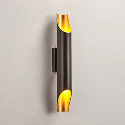 Gold/Black/White Pipe Wall Light Sconce Modern Style 2/4 Lights Metal Wall Mounted Light for Living Room 2.0 Black Clearhalo 'Cast Iron' 'Glass' 'Industrial' 'Modern wall lights' 'Modern' 'Tiffany' 'Traditional wall lights' 'Wall Lamps & Sconces' 'Wall Lights' Lighting' 128763