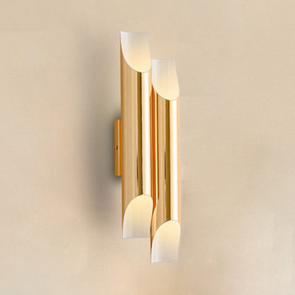 Gold/Black/White Pipe Wall Light Sconce Modern Style 2/4 Lights Metal Wall Mounted Light for Living Room Clearhalo 'Cast Iron' 'Glass' 'Industrial' 'Modern wall lights' 'Modern' 'Tiffany' 'Traditional wall lights' 'Wall Lamps & Sconces' 'Wall Lights' Lighting' 128771