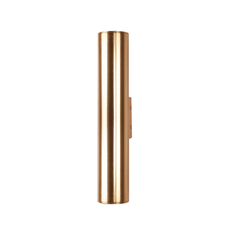 Gold Cylinder Wall Sconce Fixture Modern Style 2"/3" Width LED Metal Wall Lamp in Gold for Corridor Clearhalo 'Cast Iron' 'Glass' 'Industrial' 'Modern wall lights' 'Modern' 'Tiffany' 'Traditional wall lights' 'Wall Lamps & Sconces' 'Wall Lights' Lighting' 128850