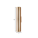 Gold Cylinder Wall Sconce Fixture Modern Style 2"/3" Width LED Metal Wall Lamp in Gold for Corridor Clearhalo 'Cast Iron' 'Glass' 'Industrial' 'Modern wall lights' 'Modern' 'Tiffany' 'Traditional wall lights' 'Wall Lamps & Sconces' 'Wall Lights' Lighting' 128851