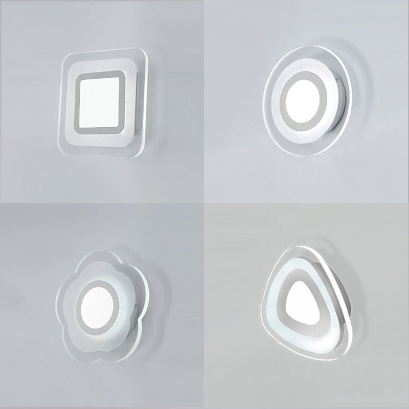 Triangle/Round/Square Corridor Wall Sconce Lighting Acrylic LED Simplicity Wall Lamp in Warm/White Clearhalo 'Modern wall lights' 'Modern' 'Wall Lamps & Sconces' 'Wall Lights' Lighting' 128881