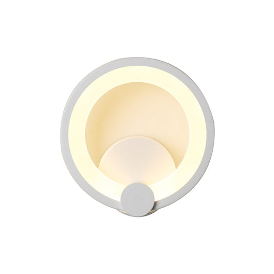 Circular Acrylic Sconce Light Modernism LED 7.5"/10" Dia White Wall Lamp in Warm/White Light Clearhalo 'Modern wall lights' 'Modern' 'Wall Lamps & Sconces' 'Wall Lights' Lighting' 128900