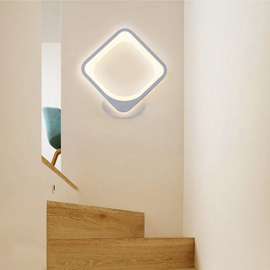 Simple Triangle/Oval/Teardrop Wall Sconce Light Acrylic LED Corridor Wall Light Fixture in Warm/White White Rhombus Clearhalo 'Modern wall lights' 'Modern' 'Wall Lamps & Sconces' 'Wall Lights' Lighting' 128903