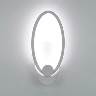 Simple Triangle/Oval/Teardrop Wall Sconce Light Acrylic LED Corridor Wall Light Fixture in Warm/White White White Oval Clearhalo 'Modern wall lights' 'Modern' 'Wall Lamps & Sconces' 'Wall Lights' Lighting' 128909