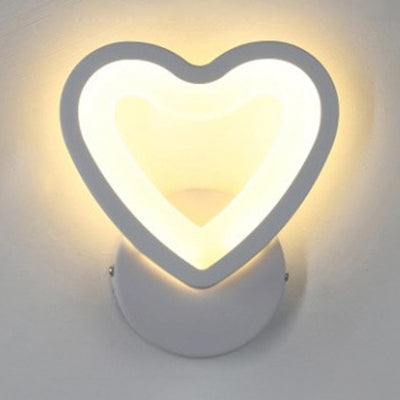 Simple Triangle/Oval/Teardrop Wall Sconce Light Acrylic LED Corridor Wall Light Fixture in Warm/White White Warm Loving Heart Clearhalo 'Modern wall lights' 'Modern' 'Wall Lamps & Sconces' 'Wall Lights' Lighting' 128910