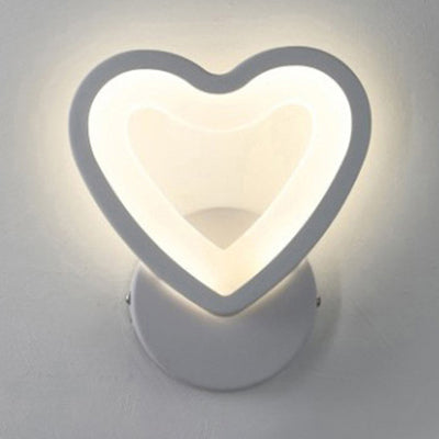 Simple Triangle/Oval/Teardrop Wall Sconce Light Acrylic LED Corridor Wall Light Fixture in Warm/White White White Loving Heart Clearhalo 'Modern wall lights' 'Modern' 'Wall Lamps & Sconces' 'Wall Lights' Lighting' 128911