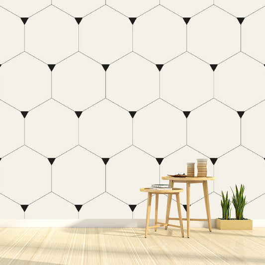 Beige Honeycomb Wall Covering Murals Geometric Simple Washable Wall Art for Home Clearhalo 'Wall Decor' 'Wall Mural' 1289138