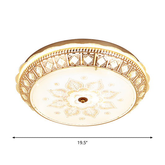 LED Ceiling Light Flush Mount with Bowl Crystal Contemporary Bedroom Flush Mount Lamp Clearhalo 'Ceiling Lights' 'Close To Ceiling Lights' 'Close to ceiling' 'Flush mount' Lighting' 1289628