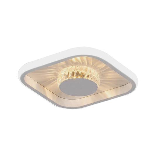 LED Square Flush Mount Fixture Modern White/Black Crystal Close to Ceiling Lighting for Study Clearhalo 'Ceiling Lights' 'Close To Ceiling Lights' 'Close to ceiling' 'Flush mount' Lighting' 1289667