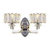 2 Bulbs Drum Wall Lamp Modern Clear Crystal Wall Mounted Light Fixture for Bedchamber Clearhalo 'Wall Lamps & Sconces' 'Wall Lights' Lighting' 1289736