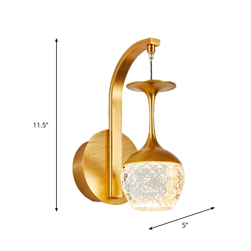 1/2 Head Wall Mounted Lamp with Taper Crystal Traditional Parlour Wall Sconce Lighting in Gold Clearhalo 'Wall Lamps & Sconces' 'Wall Lights' Lighting' 1289770