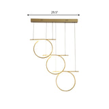 Gold 3 Rings Hanging Light Contemporary LED Metallic Suspension Lighting for Dining Table Clearhalo 'Ceiling Lights' 'Modern Pendants' 'Modern' 'Pendant Lights' 'Pendants' Lighting' 1289884