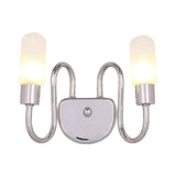 Pill Capsule Sconce Light Contemporary Milk Glass 2/3 Lights Chrome Led Flush Mount Wall Sconce Clearhalo 'Cast Iron' 'Glass' 'Industrial' 'Modern wall lights' 'Modern' 'Tiffany' 'Traditional wall lights' 'Wall Lamps & Sconces' 'Wall Lights' Lighting' 128990