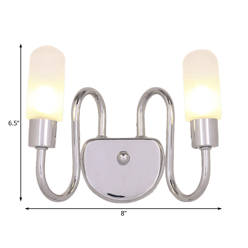 Pill Capsule Sconce Light Contemporary Milk Glass 2/3 Lights Chrome Led Flush Mount Wall Sconce Clearhalo 'Cast Iron' 'Glass' 'Industrial' 'Modern wall lights' 'Modern' 'Tiffany' 'Traditional wall lights' 'Wall Lamps & Sconces' 'Wall Lights' Lighting' 128991